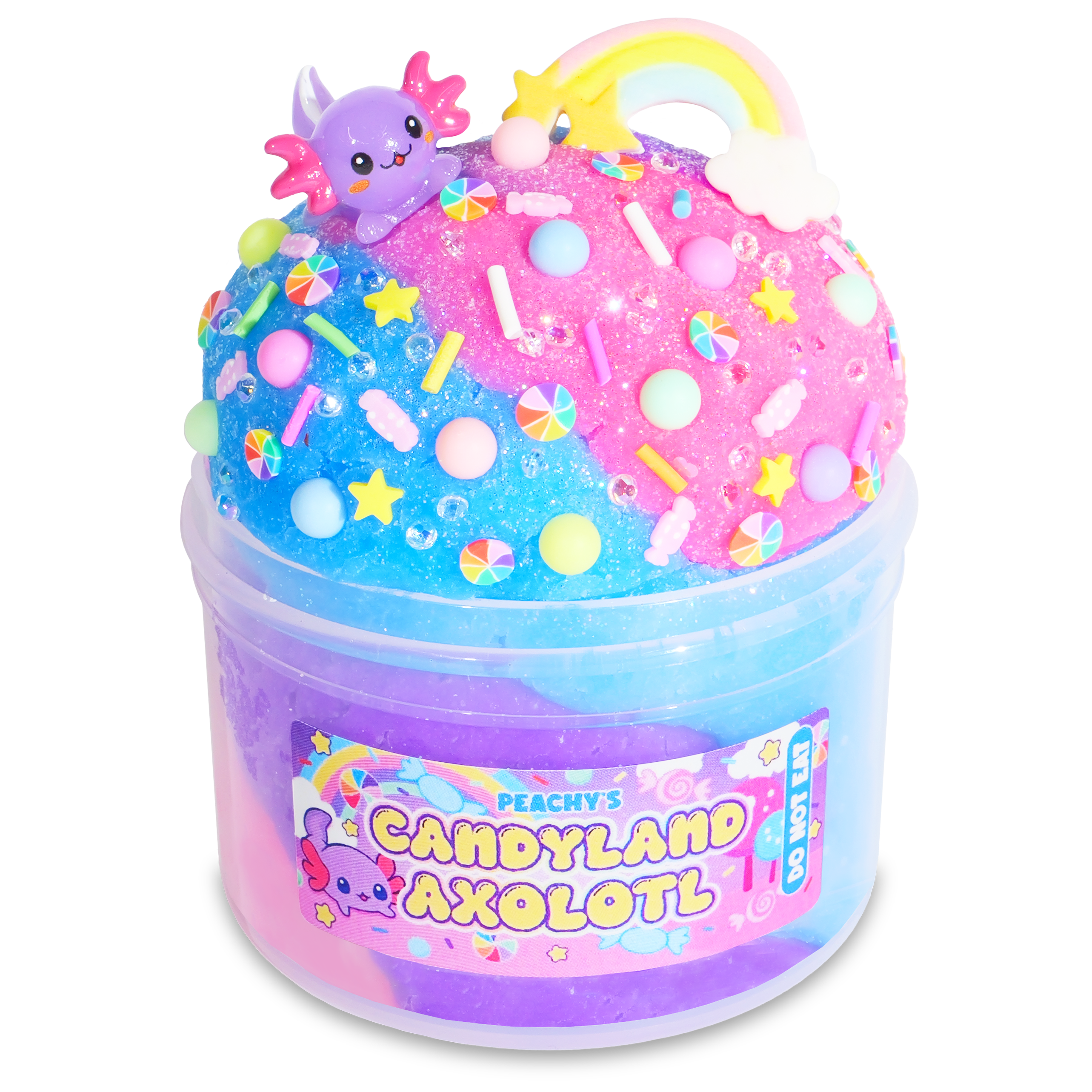 Cotton Candy Axolotl Slime with Charms & Beads - Peachybbies