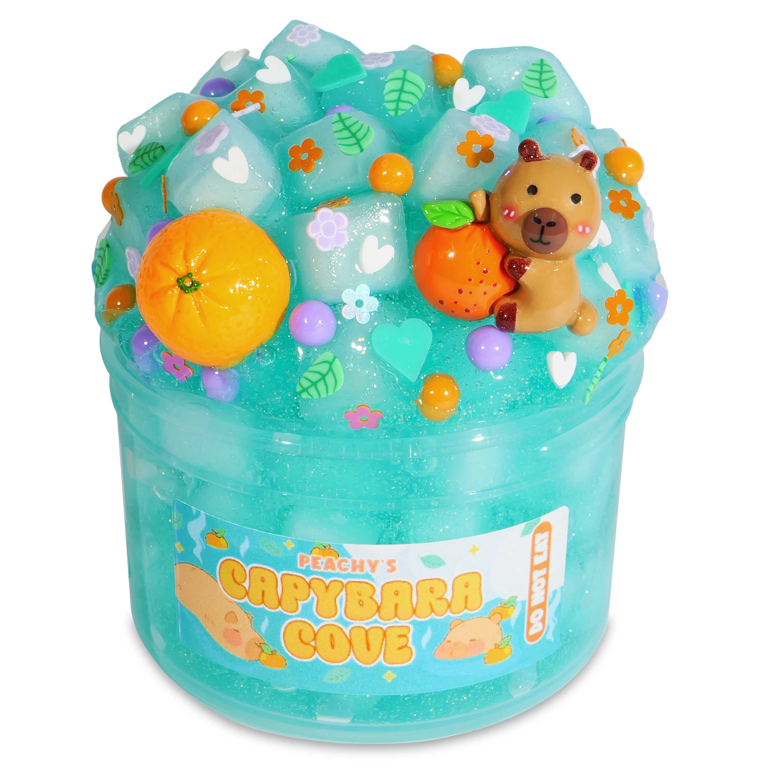 Capybara Cove Orange Scented Slime with Jelly Cubes & Charms