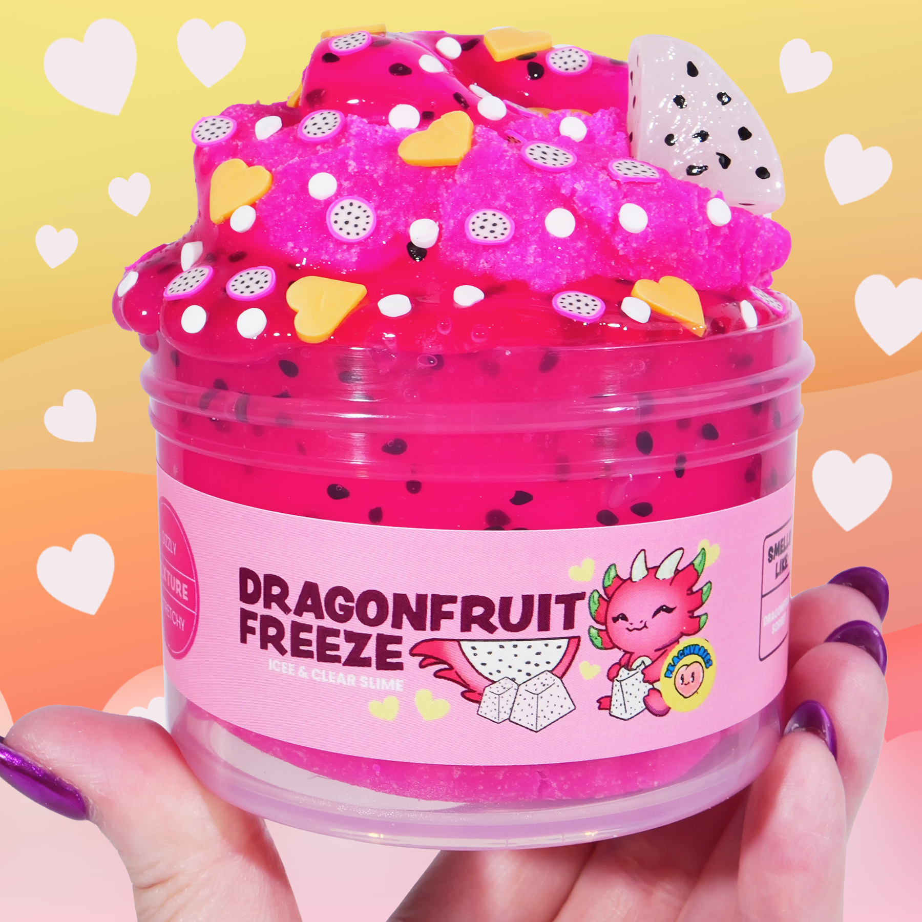 Dragonfruit Scented Slime with Icee Texture & Charms - PeachyBbies ...