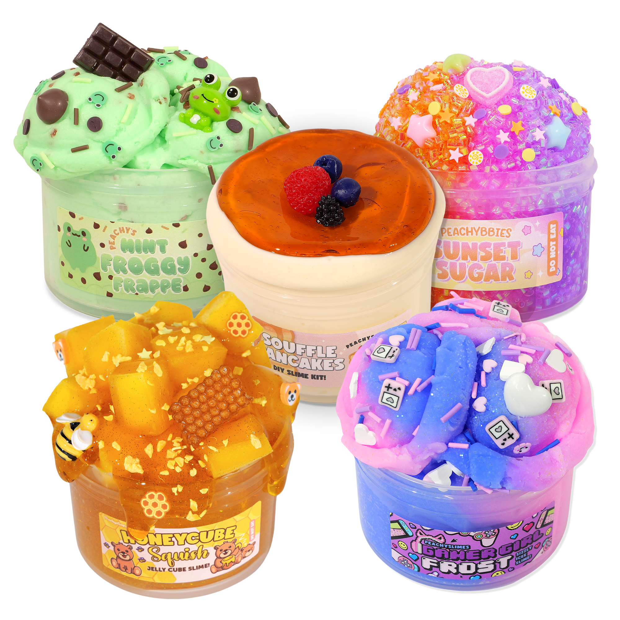 Peachybbies Slime Sampler Bundle – 5 Best-Selling Textures & Scents