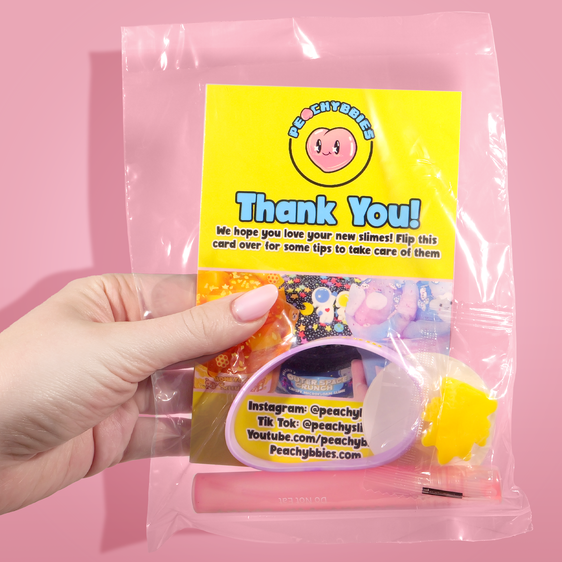 Peachybbies Extras Packet with Stickers, Wristband & Squishy Toy