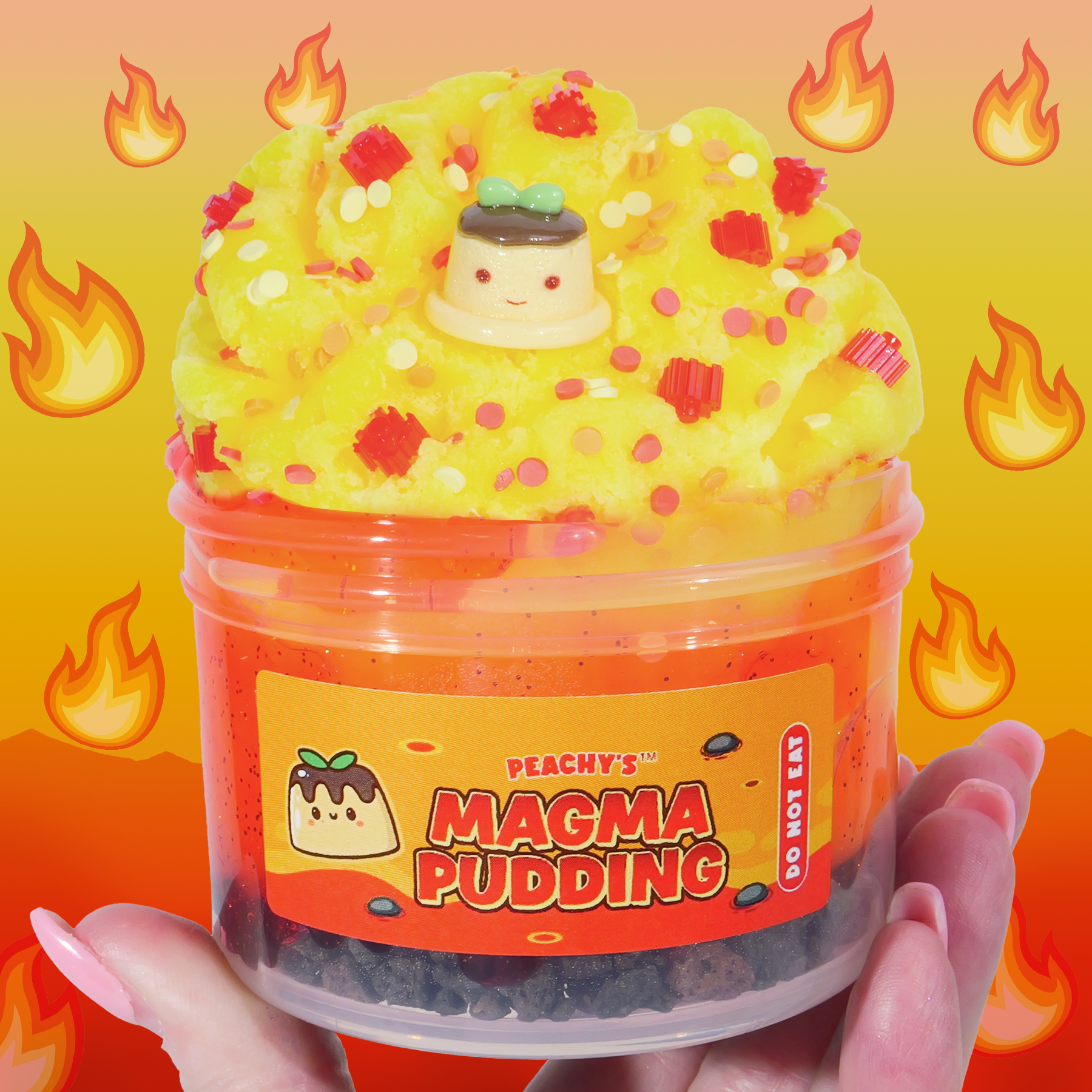 Magma Pudding Slime - Spicy Mango Scented with Crunchy Rocks