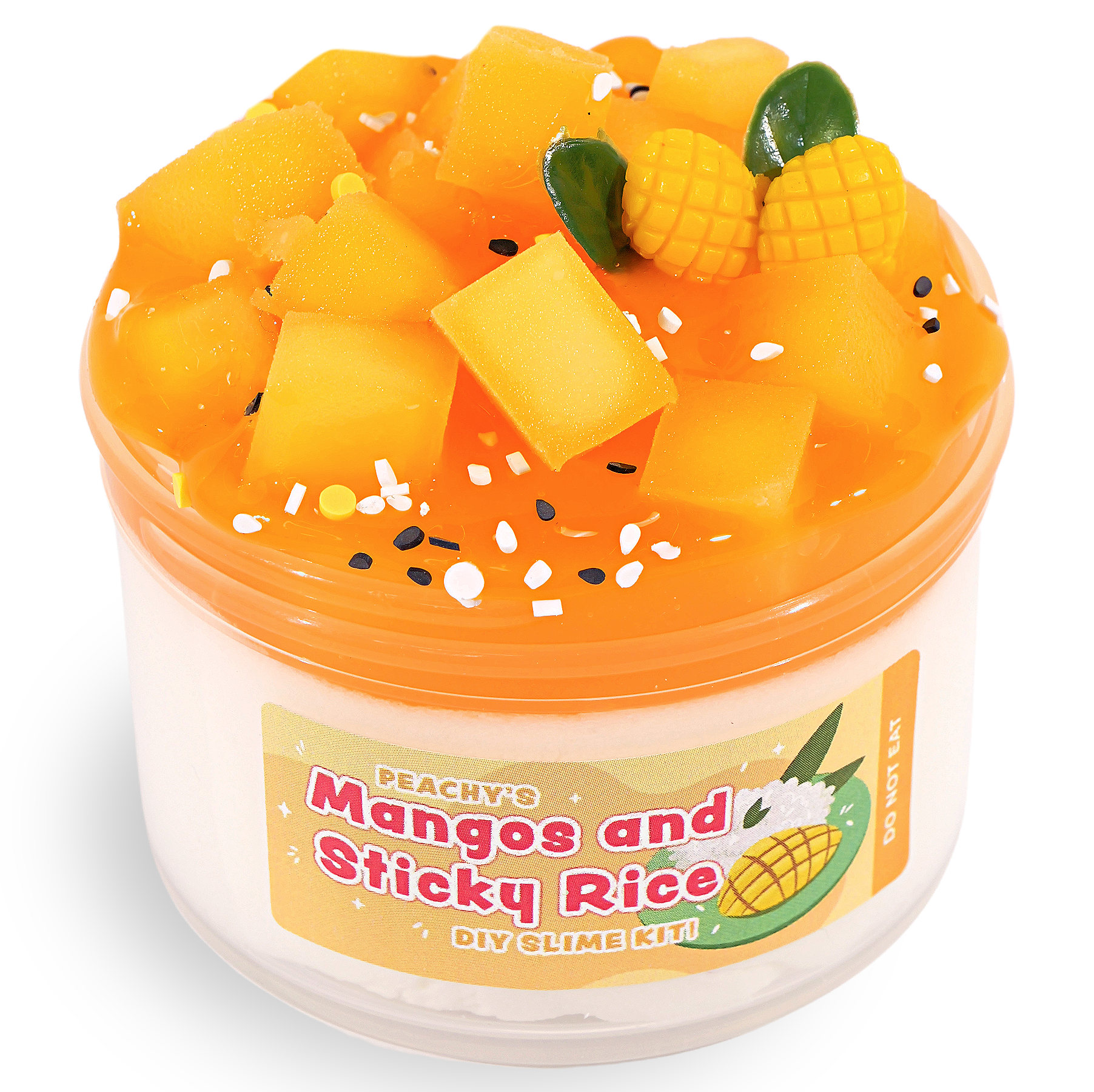 Mango Scented Slime with Sticky Rice Texture & Charms
