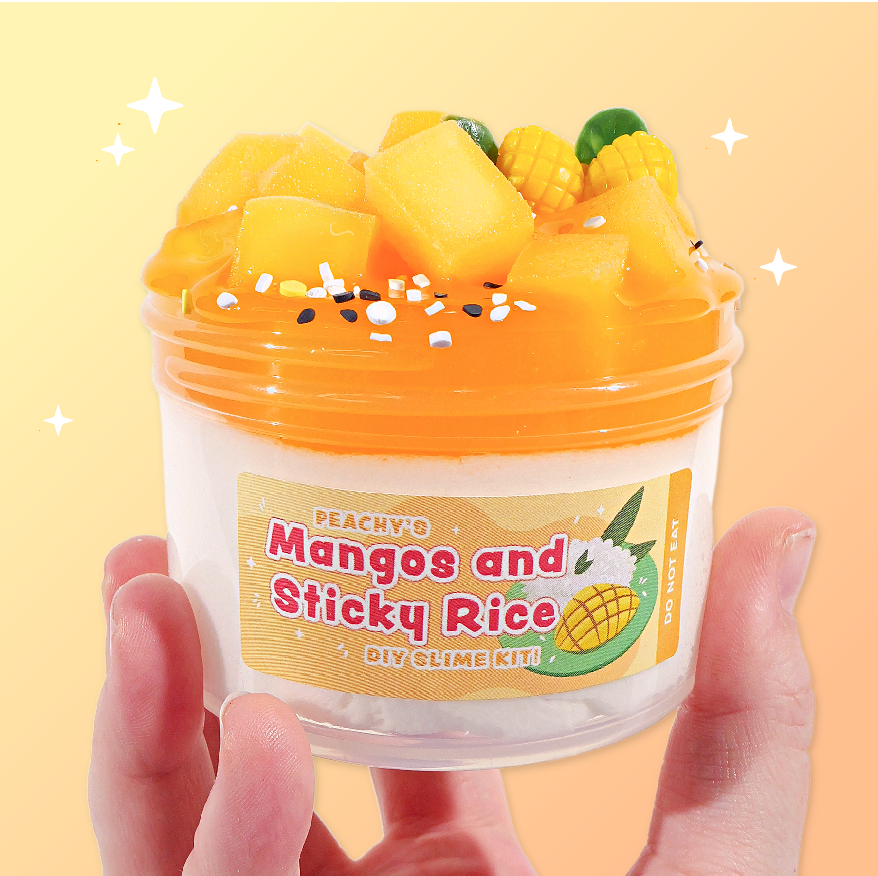 Mango Scented Slime with Sticky Rice Texture & Charms