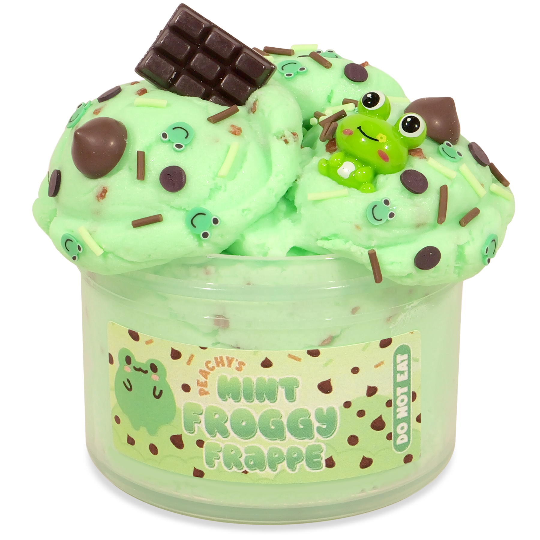 Mint Froggy Frappe Slime with Chocolate Chips & Charms