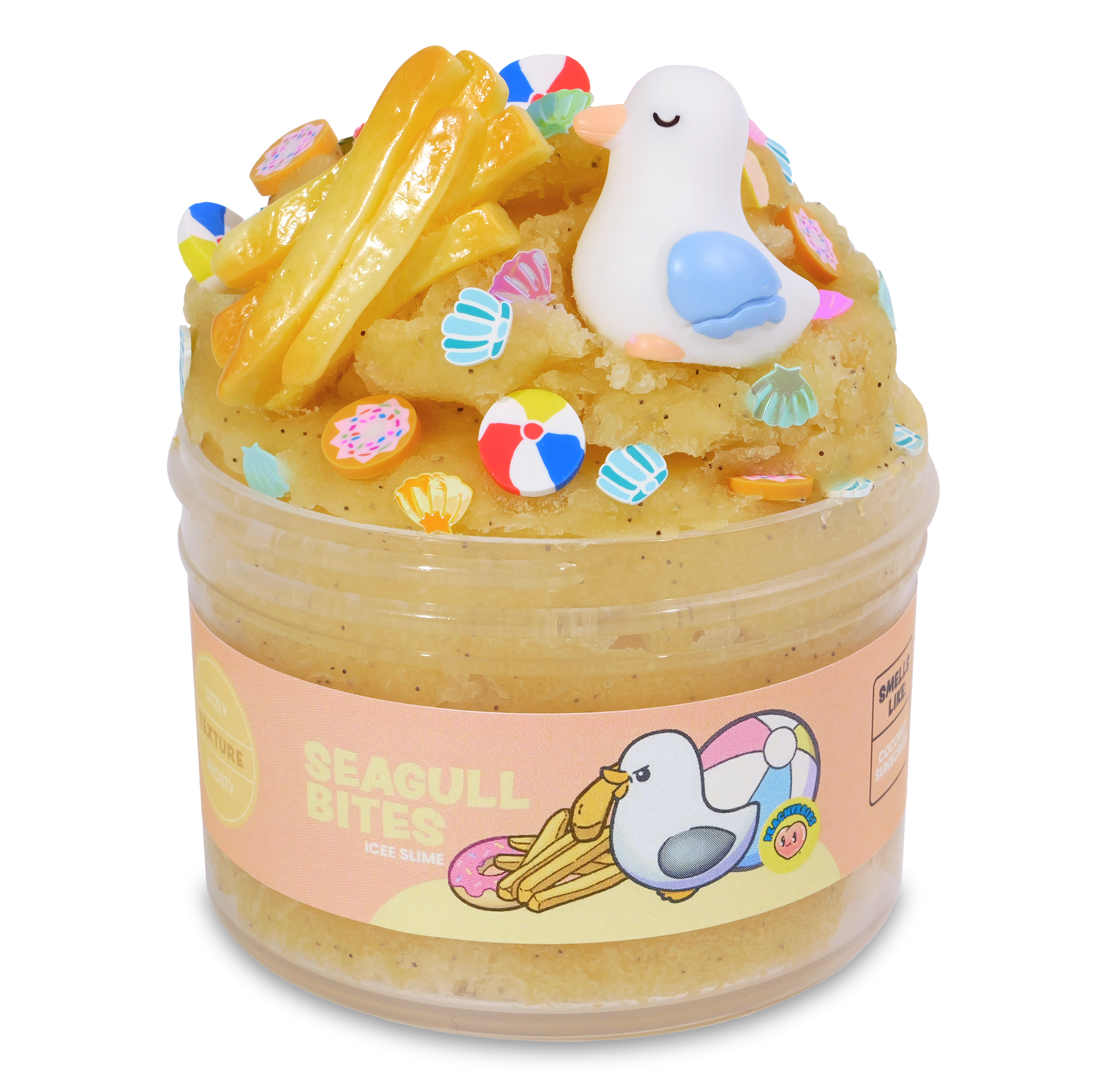 Seagull Bites Coconut Sunscreen Scented Icee Slime with Charms