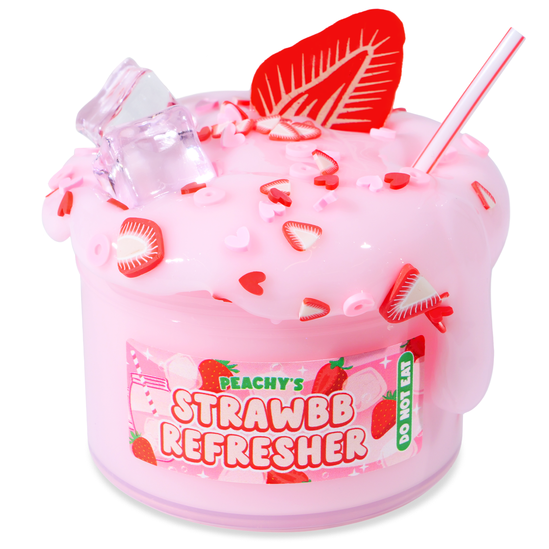 Strawberry Scented Clear Slime with Charms - Strawbb Refresher