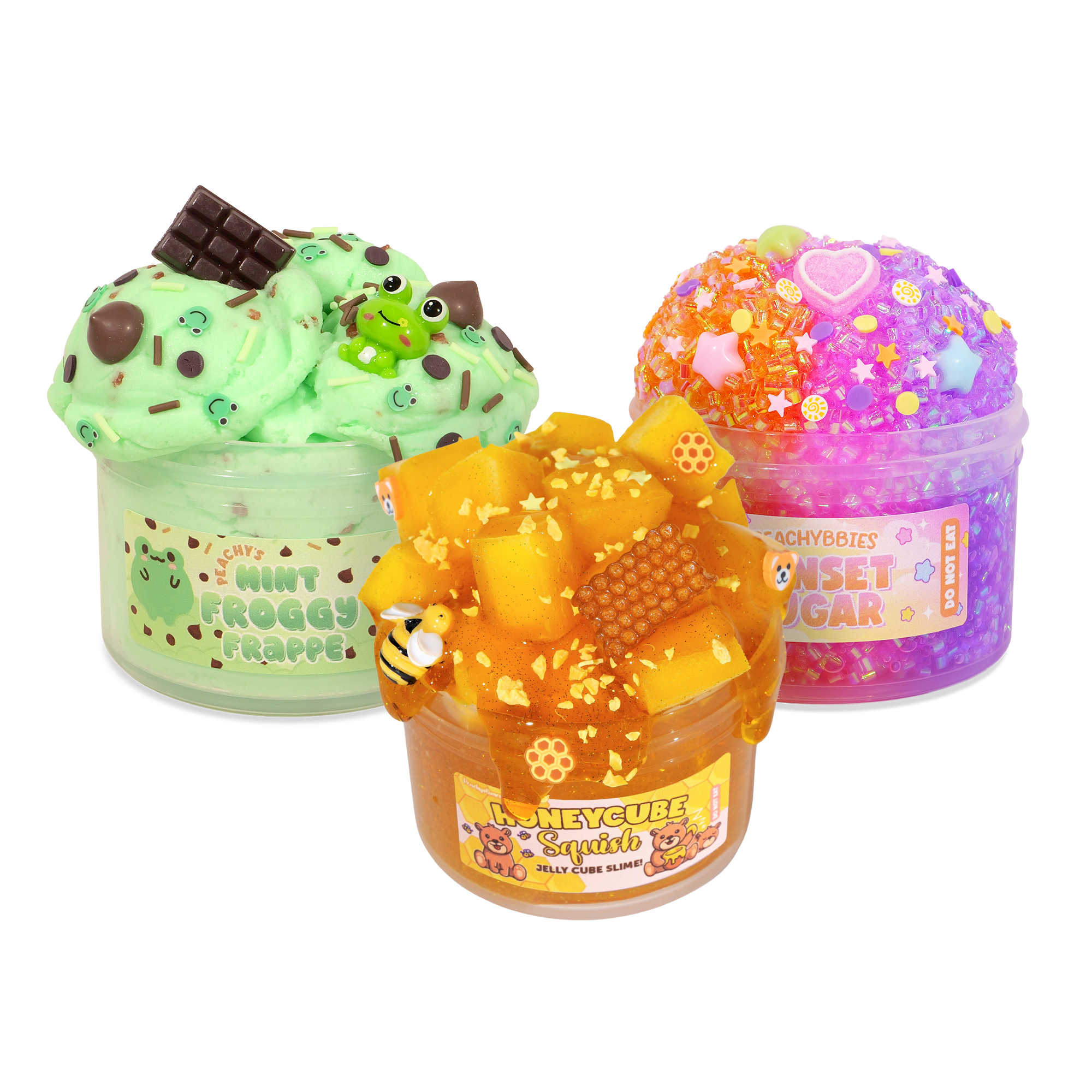 Peachybbies Slime Texture Mini Sampler - 3 Unique Textures for Beginners