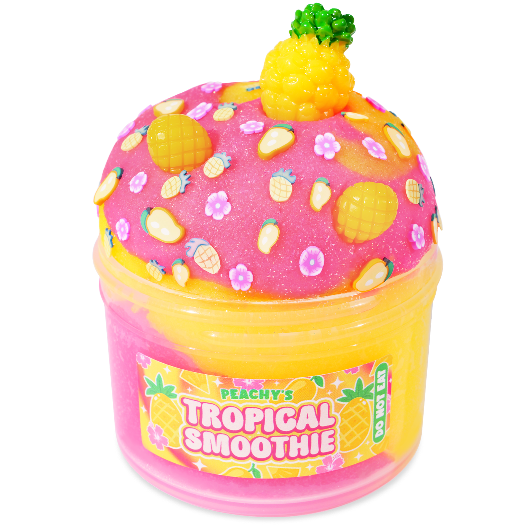 Tropical Pineapple Smoothie Slime with ASMR Bubble Pops