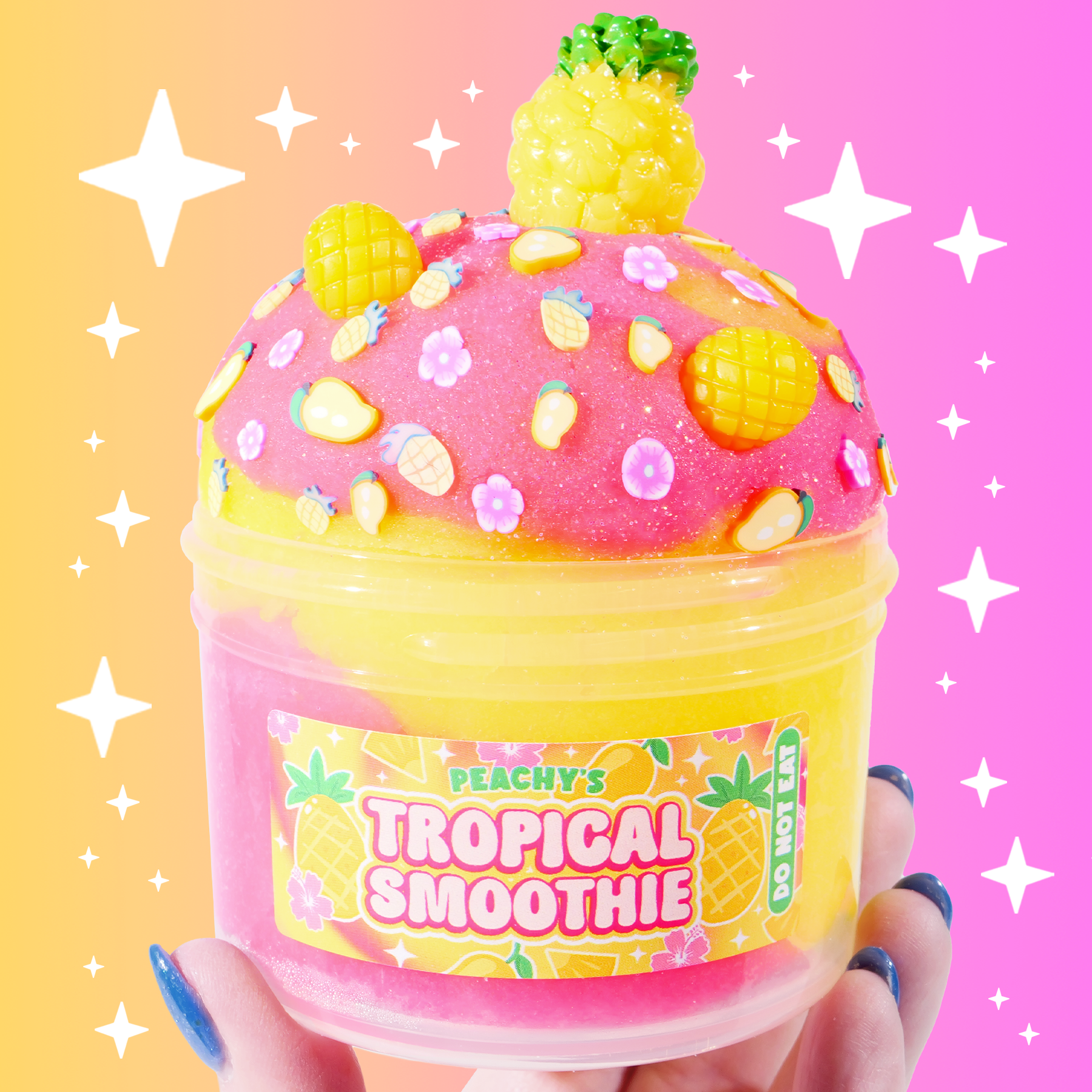 Tropical Pineapple Smoothie Slime with ASMR Bubble Pops