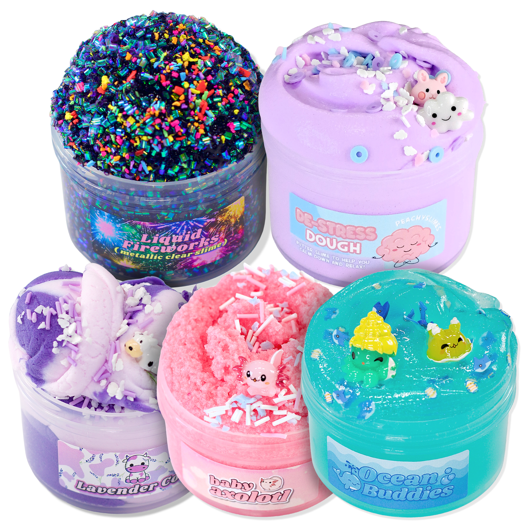 Peachybbies Slime Bundle - 5 Best Selling Textures & Free Extras