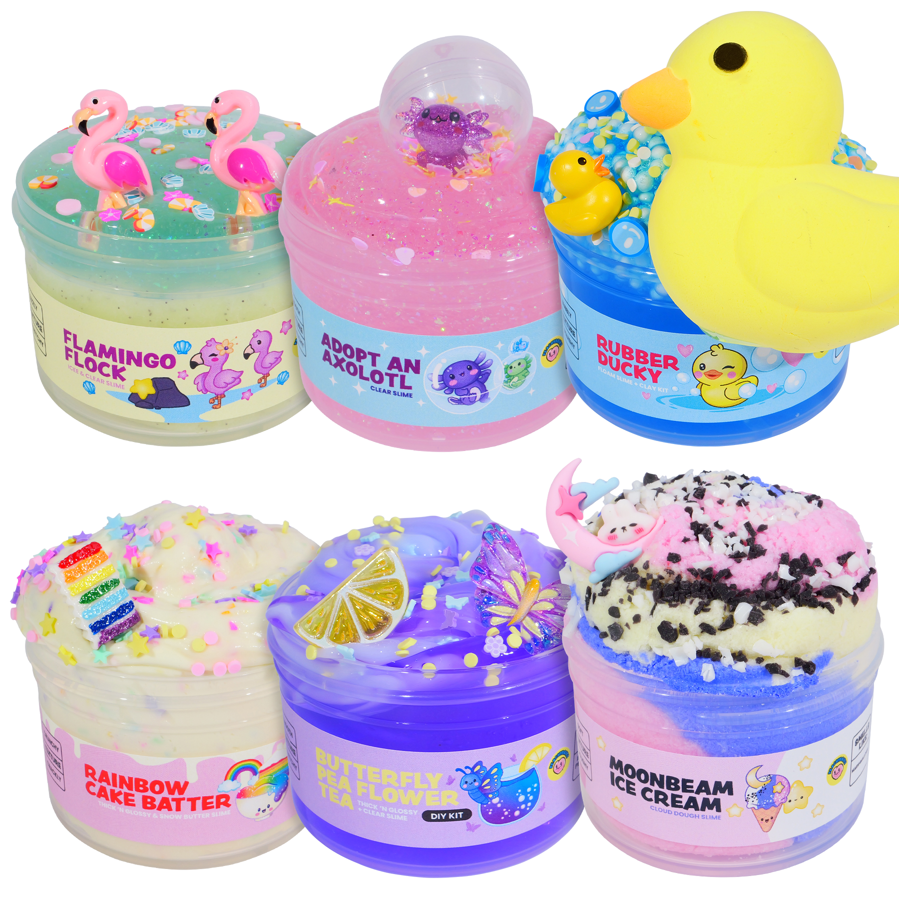 Weekly Slime Bundle - 6 New Peachybbies Slimes (7oz Each)